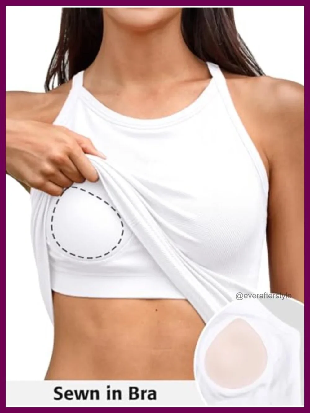 Ribbed Racerback Tank Top with Built In Bra Seamless Athletic Top